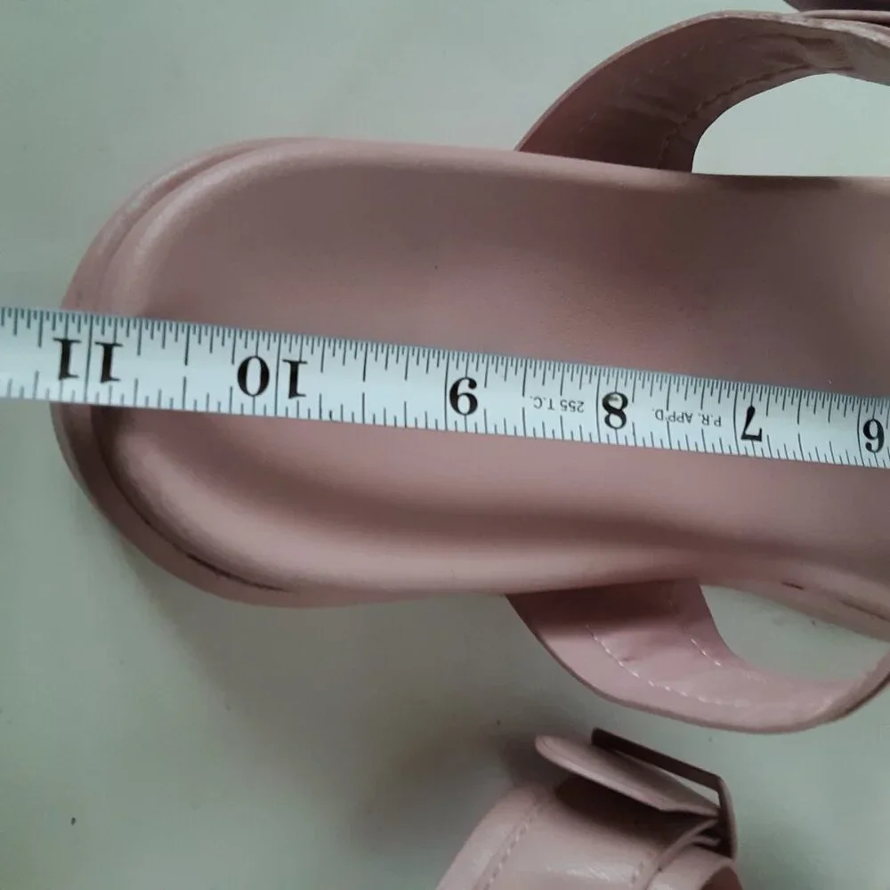 Platform Sandal size 11M Women's Pale Pink Color Faux Leather
